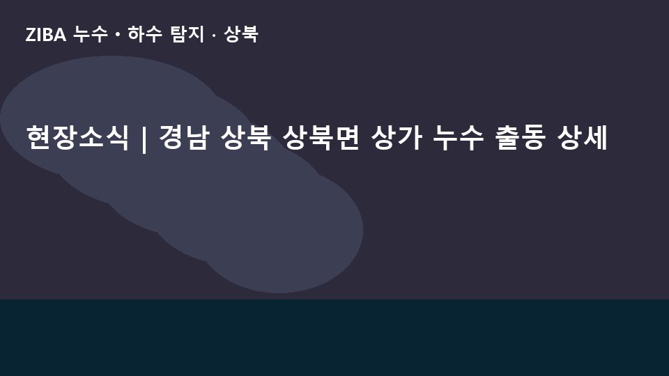 현장소식 | 경남 상북 상북면 상가 누수 출동 상세